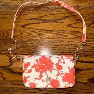 Tory Burch Floral Cross Body Leather Bag